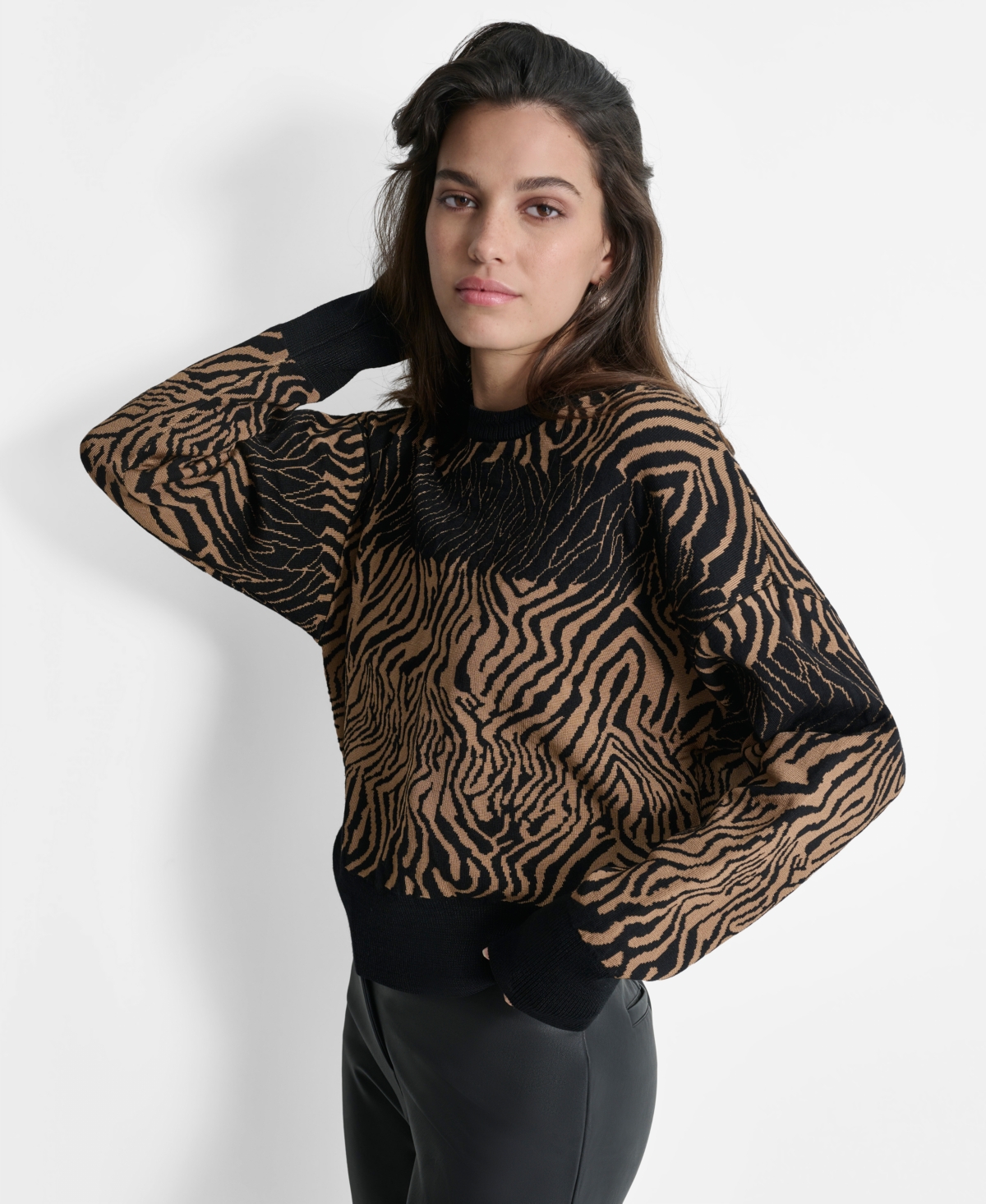 Dkny Women's Jacquard Dolman-Sleeve Sweater -truffl