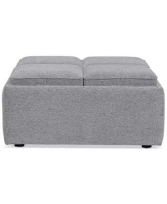CLOSEOUT! Nycolle Fabric Ottoman with Reversible Trays, Created for Macy&#39;s