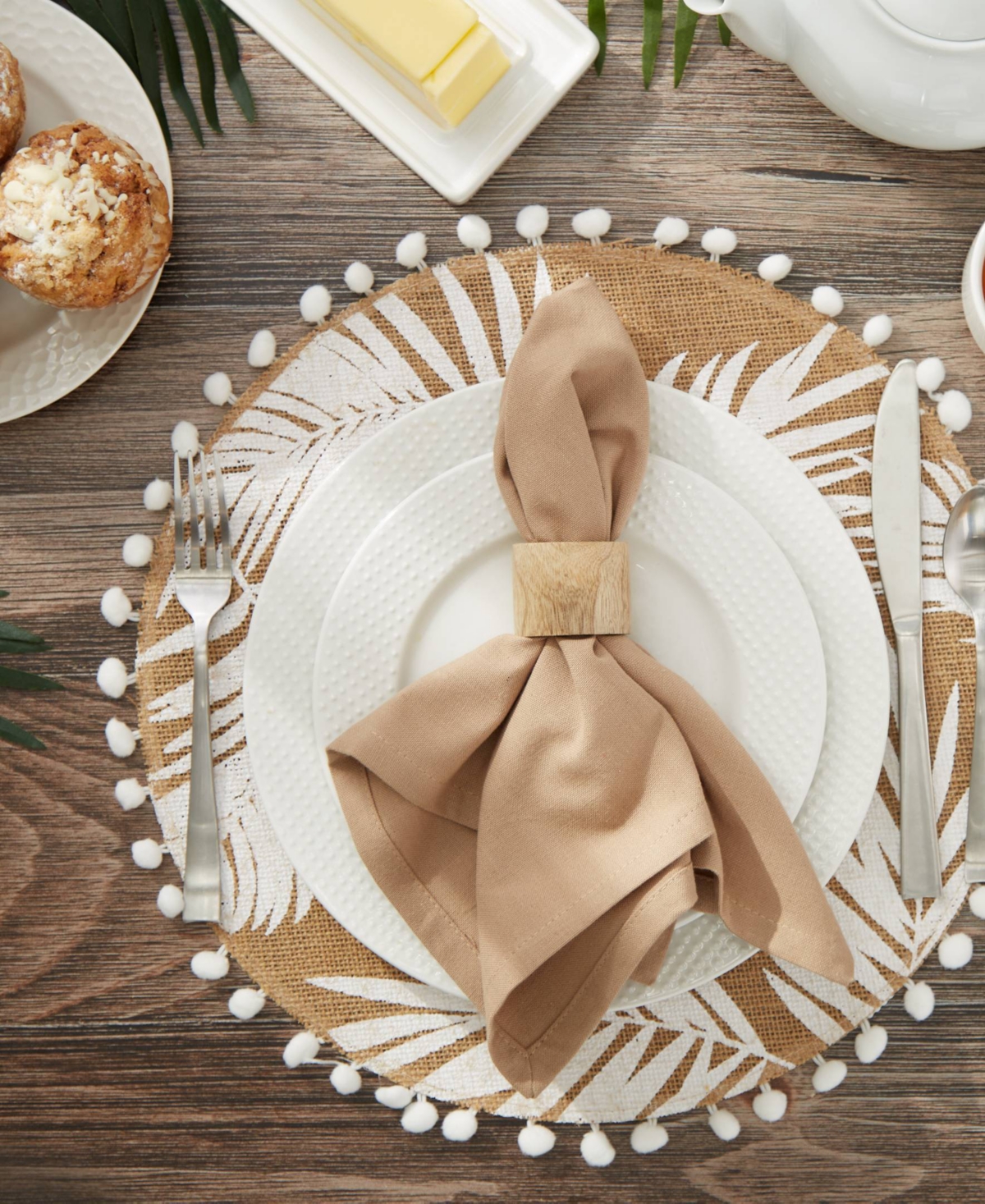 Design Imports Solid Napkin Set Of 6 In Stone