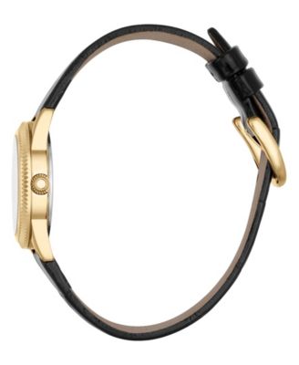 Women's Quartz Black Leather Watch 28mm