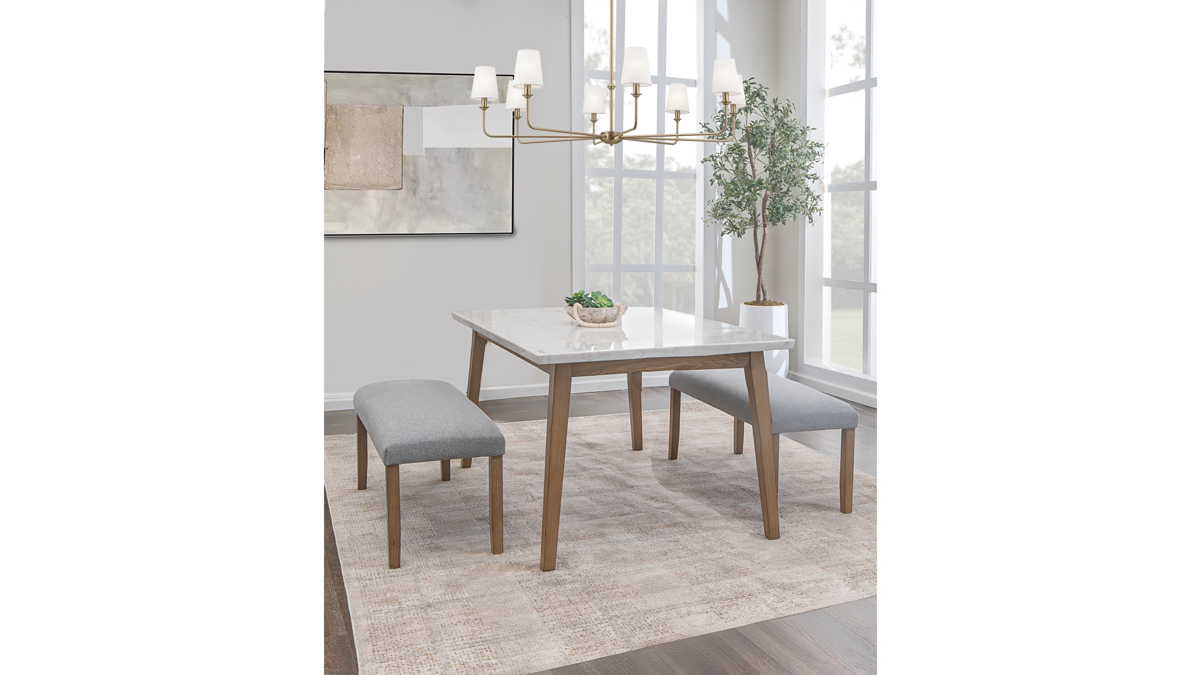 Mabell 3-Pc. Set (Table & 2 Benches), Created for Macy's