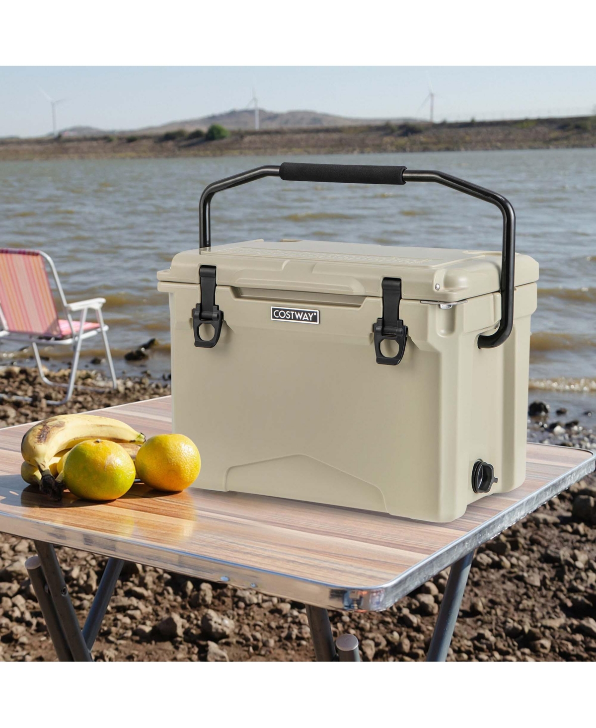 25 Qt Portable Cooler Rotomolded Ice Chest Insulated Box