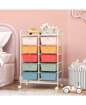 10-Drawer Storage Cart Utility Rolling Trolley Kitchen Organizer