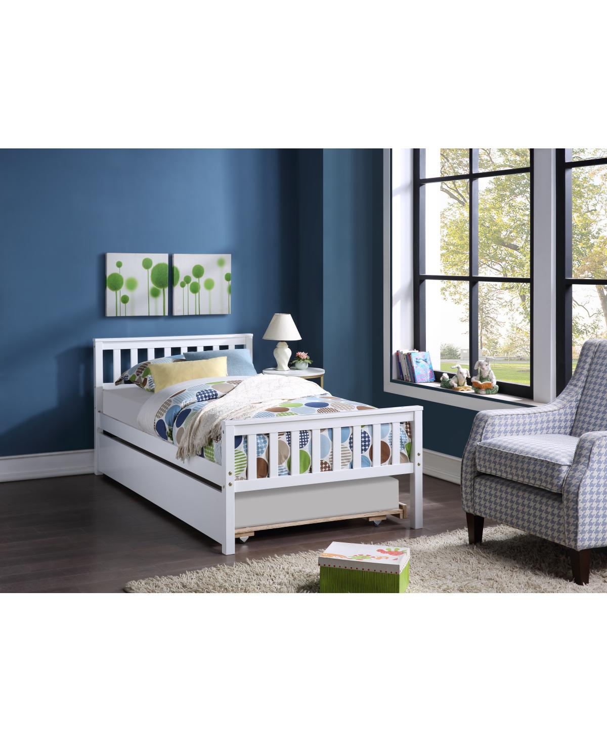 Twin Bed With Trundle, Platform Bed Frame With Headboard And Footboard, For Bedroom Small
