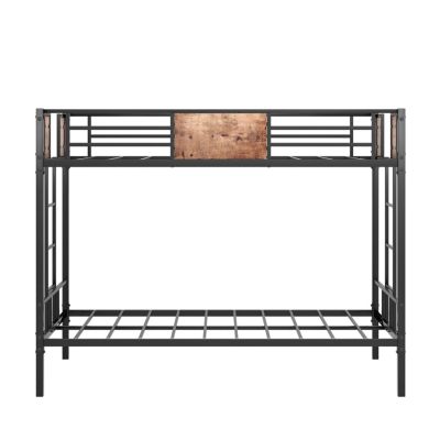 Streamdale Twin/Twin Metal Bunk Bed with Guardrail