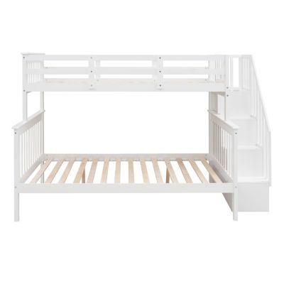 Streamdale Twin-Over-Full Bunk Bed with Storage and Guardrails