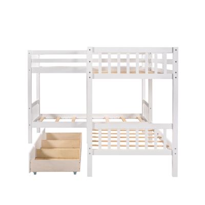 Streamdale Twin L-Shaped Bunk Bed With Drawers