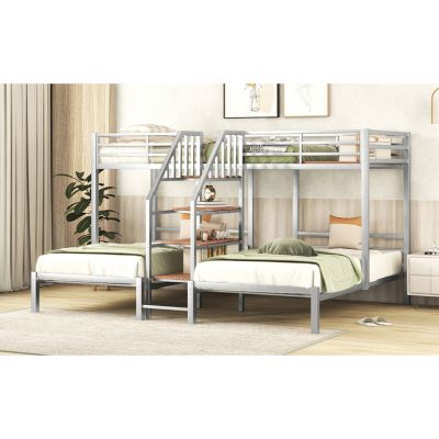 Streamdale Triple Bunk Bed w/ Staircase & Storage