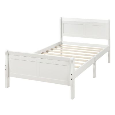 Streamdale Twin Platform Wood Sleigh Bed Frame with Headboard