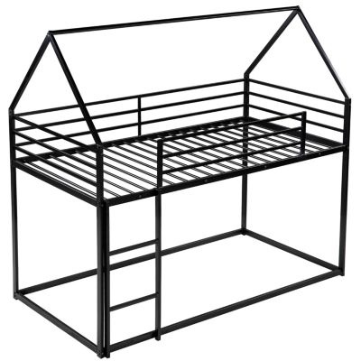 Streamdale Twin Over Twin House Bunk Bed With Built-In Ladder