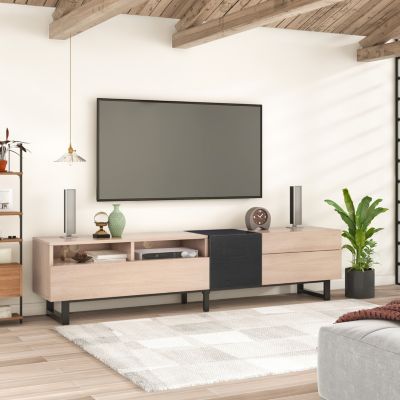 Streamdale 80" TV Stand with Double Storage & Drop Down Door
