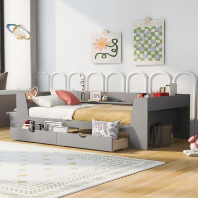 Streamdale Twin Daybed with Storage and Charging Station, White