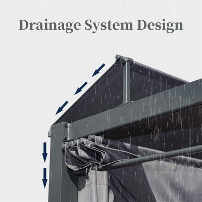 Streamdale Outdoor Double Chaise Daybed with Canopy & Cup Holder