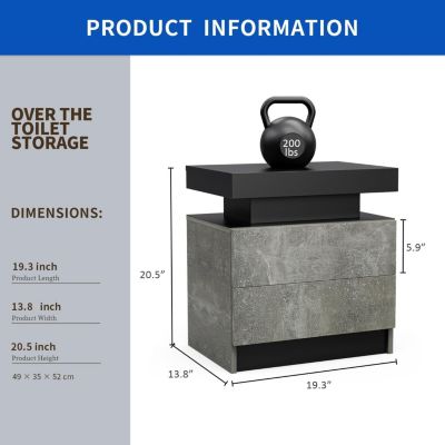  Modern LED Nightstand  Drawers