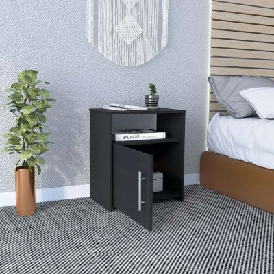 Streamdale Omaha Nightstand with Metal Handle and Shelf