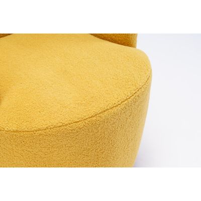 Teddy Fabric Swivel Barrel Chair with Metal Ring