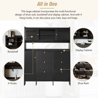  Multifunctional Shoe Cabinet with Storage & 6 Drawers