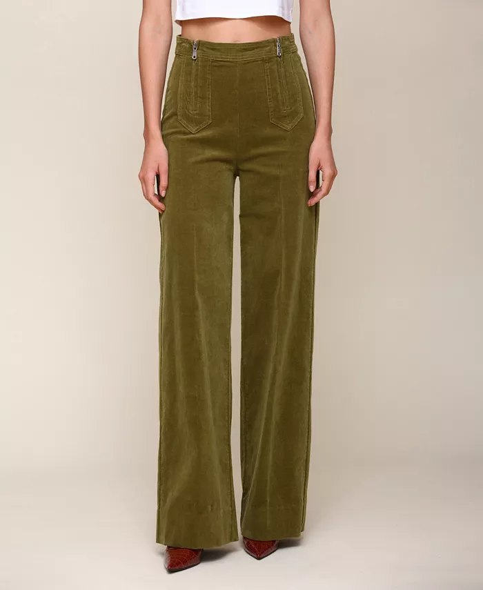 Women's Double-Zipper Wide-Leg Pants