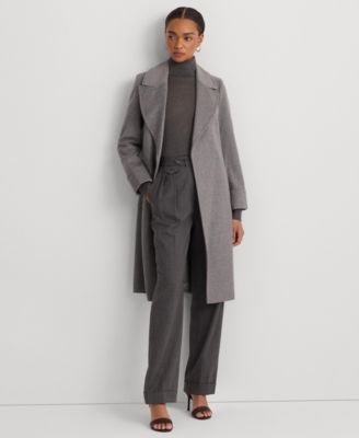 Women's Wool-Blend Belted Wrap Coat