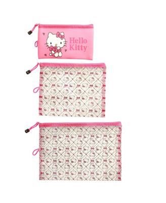 Sanrio Quilt Pattern 3 Pack Travel Pouch Set