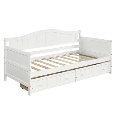 Twin Wooden Daybed with 2 Drawers & No Box Spring