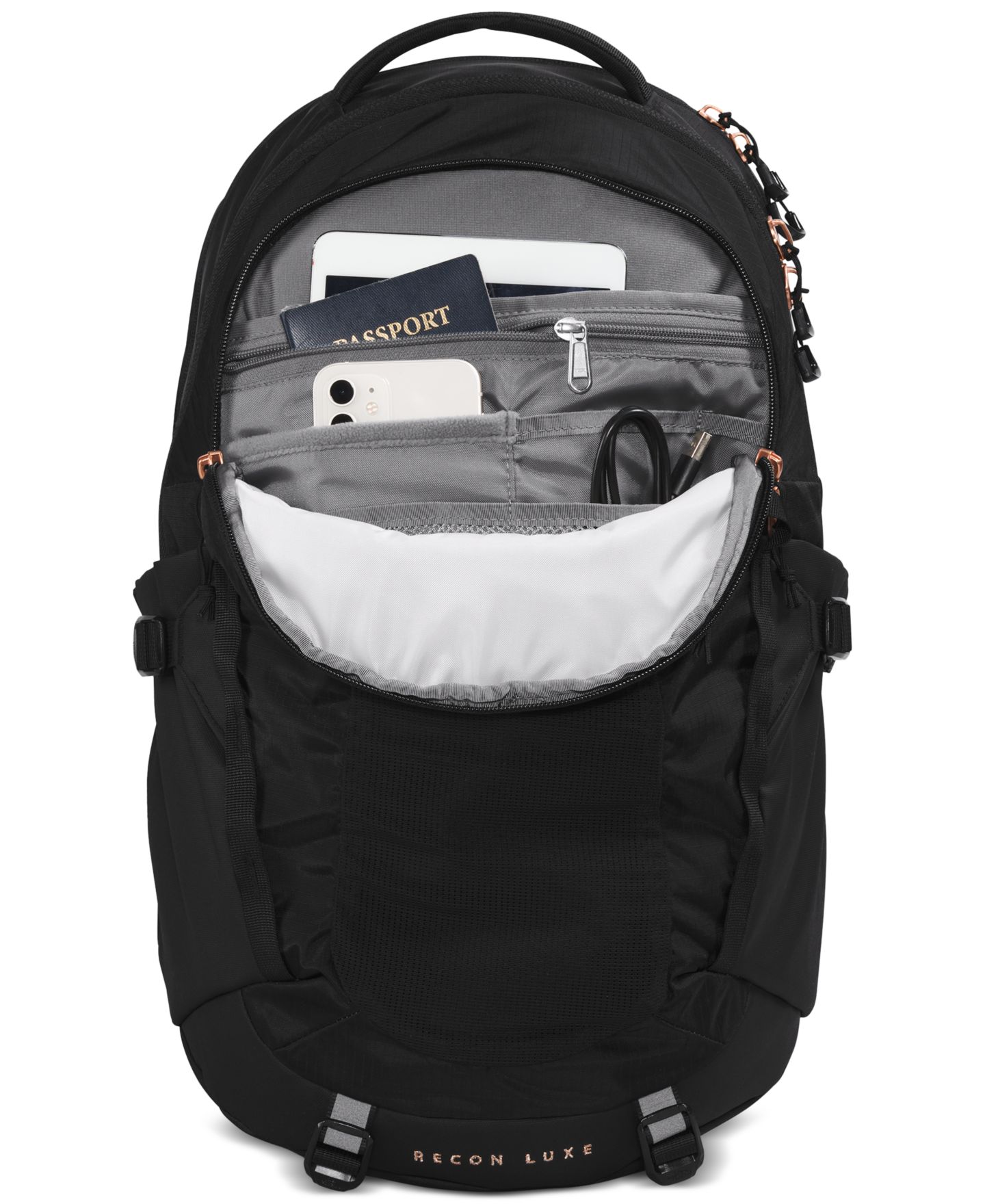 Рюкзак The North Face Recon Luxe, цвет: Чёрный / Коралловый — фото 5