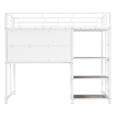Streamdale Twin Loft Bed with Desk and Shelves
