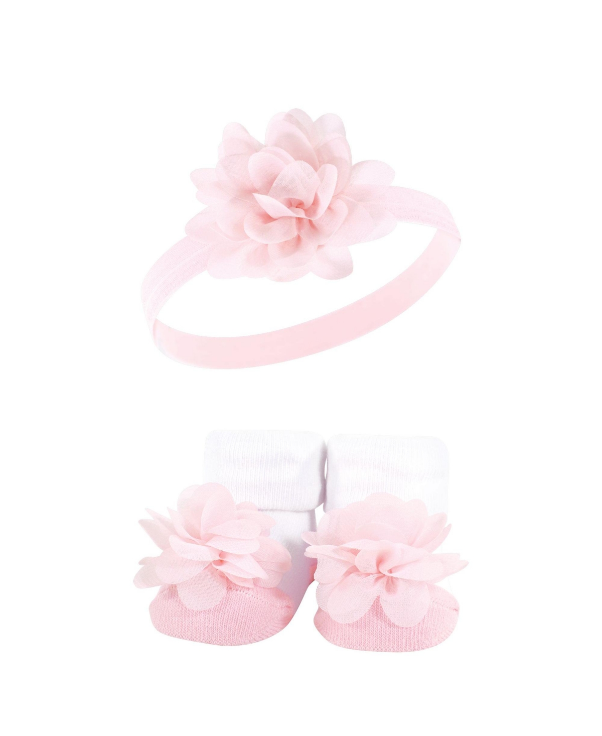 Hudson Baby Baby Girls Headband and Socks Giftset, One - Pink charcoal