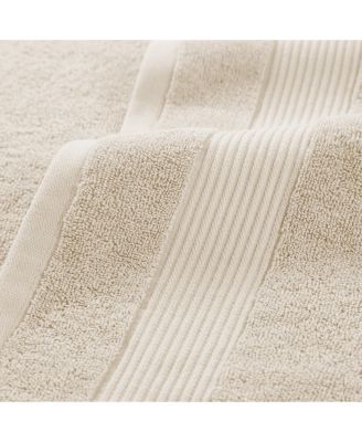 600 GSM Ringspun Cotton Hand Towels, 6-Pack, 16" x 28" with Striped Dobby Border