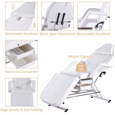 Streamdale 3-Section Facial Bed with Hydraulic Stool