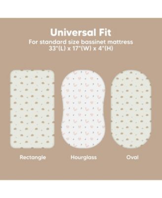 Bassinet Sheet for Baby Girls, Boys, 2-Pack Isla Fitted Bassinet Sheets, Bassinet Mattress Sheets