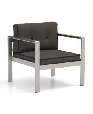 Contemporary Sofa Chair with WPC Armrests and Back Cushions-Grey