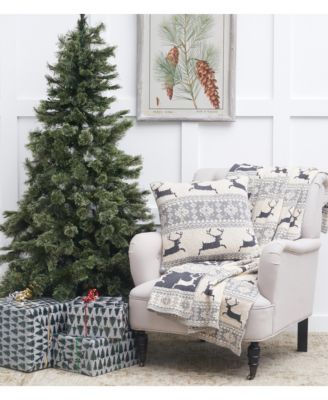 C&F Home Leaping Deer Knitted Pillow Decor Decoration Christmas Knitted Small/Petite Accent Pillow, 10" x 10"