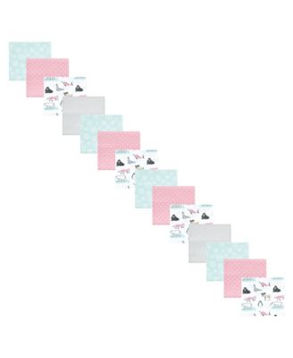 Hudson Baby Infant Girl Cotton Flannel Receiving Blankets Bundle Set Burgundy Floral One Size - Girl arctic animals 52$