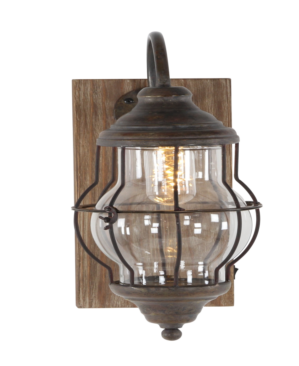 Rosemary Lane 17" Metal Battery Operated Accent Lamp With Included Fixed Led Light In Brown