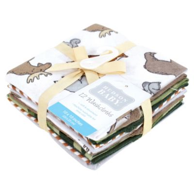 12Pk Flannel Washcloths Cotton Poly