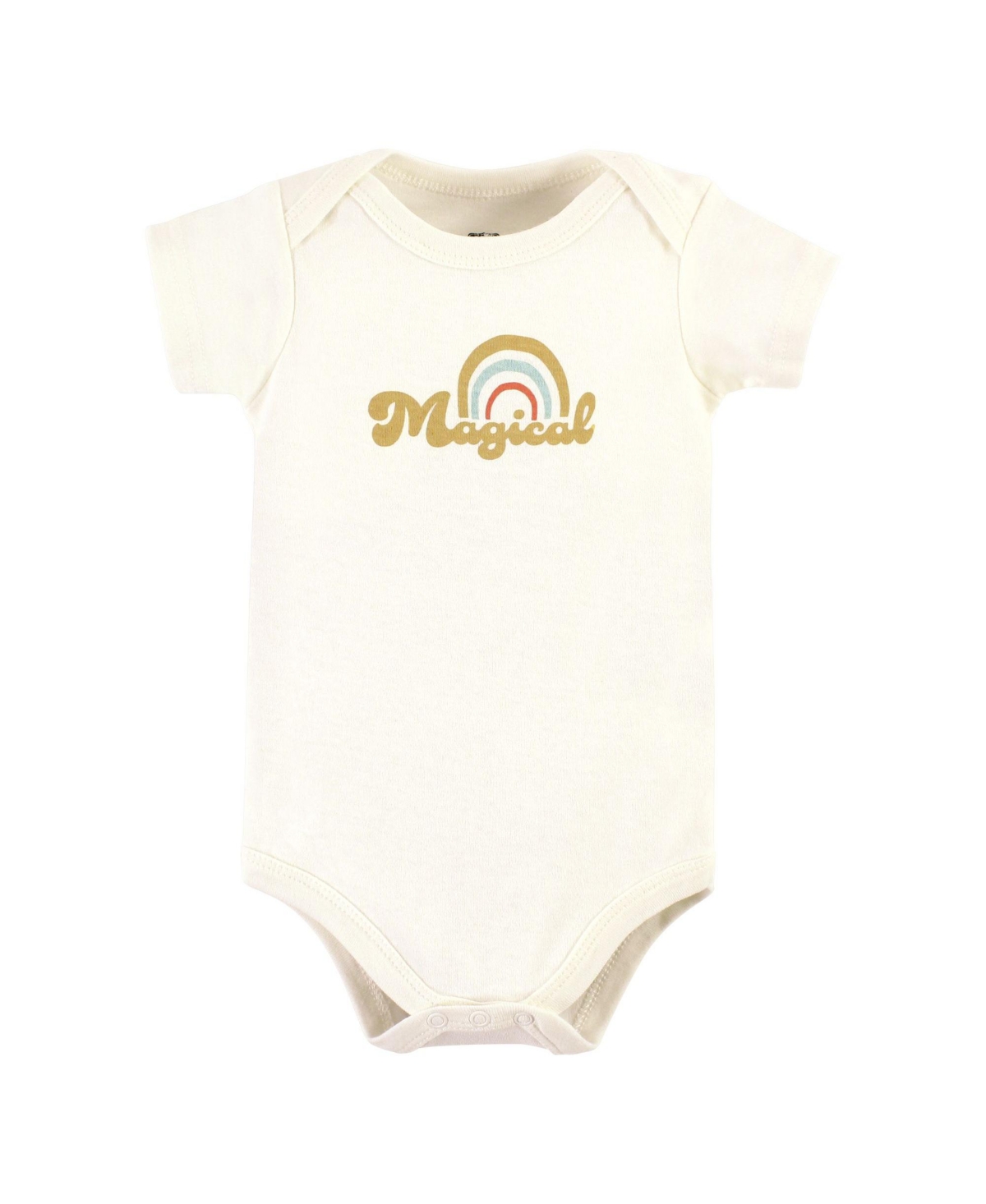 Hudson Baby Baby Girls Cotton Bodysuits, Magical Rainbow 3-Pack - Magical rainbow 3-pack