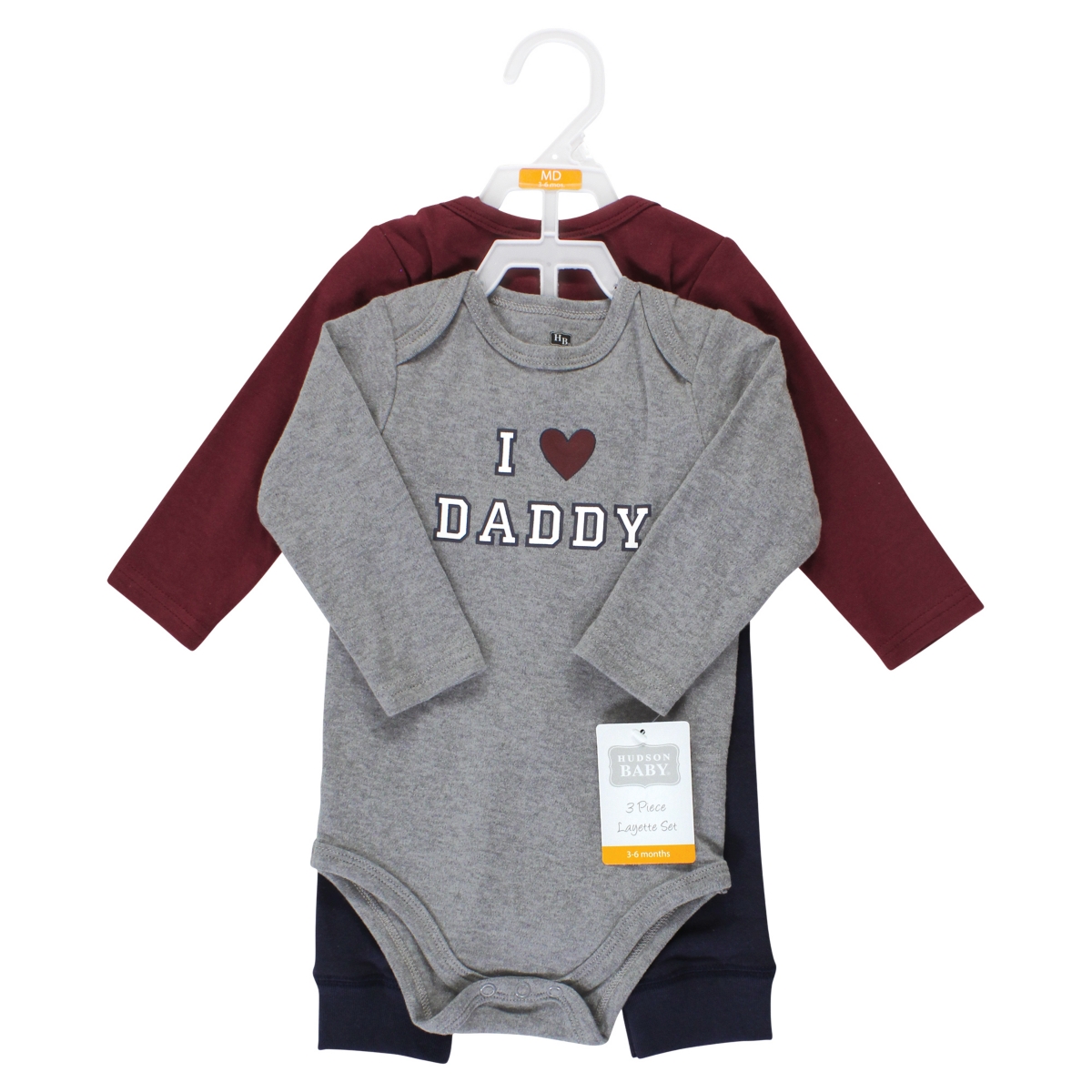 Hudson Baby Baby Boys Cotton Bodysuit and Pant Set Daddy Long Sleeve