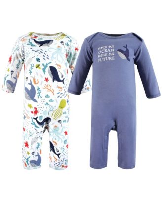 Touched by Nature Baby Boys Unisex Natural Double Coverall Set - Ocean 34$