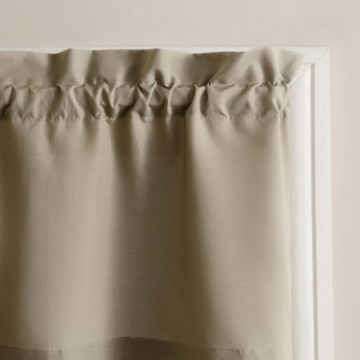 Martine Microfiber Semi-Sheer Rod Pocket Kitchen Curtain Valance and Tiers Set