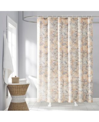No. 918 Sisal Abstract Print Shower Curtain Set, 13-Pc. - Macy's