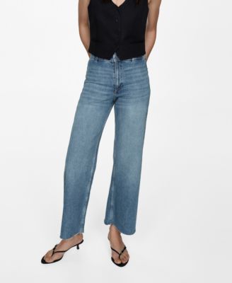 Mango Women's Catherin Culotte High Rise Jeans - Macy's