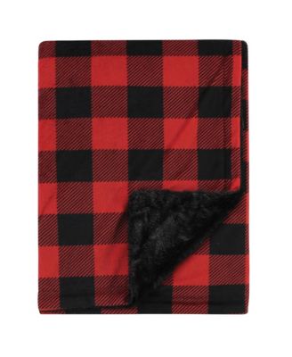Unisex Deluxe Snuggle Throw with Plush Faux Fur Trim and Underside