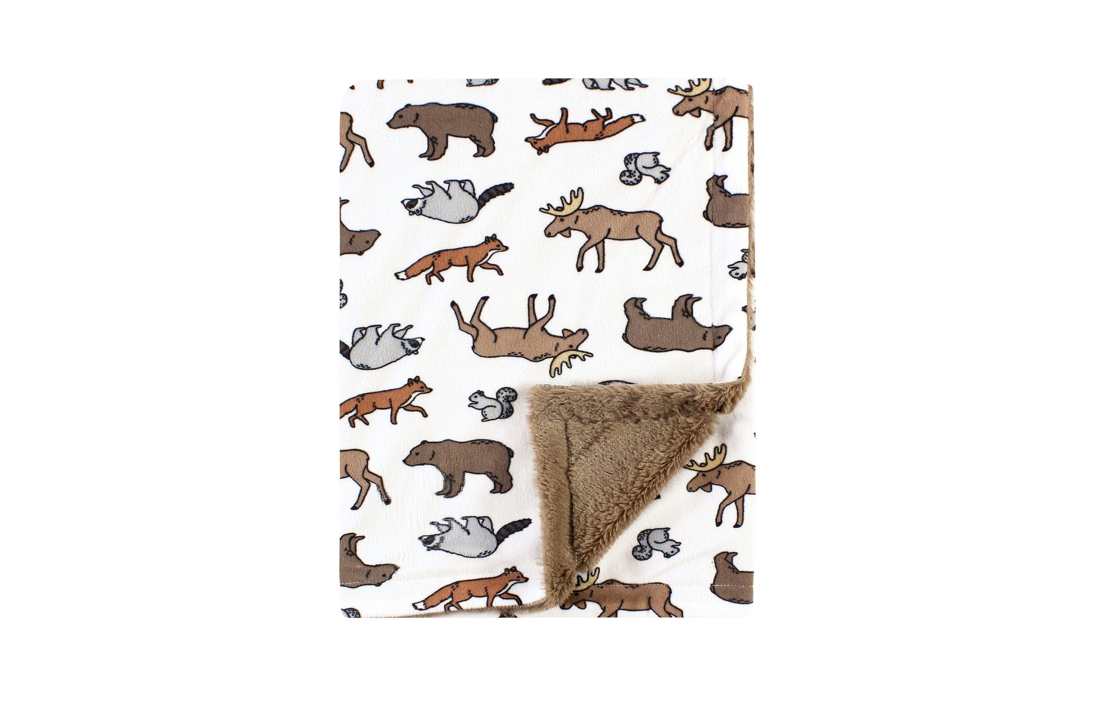 Hudson Baby Unisex Deluxe Snuggle Throw with Plush Faux Fur Trim and Underside