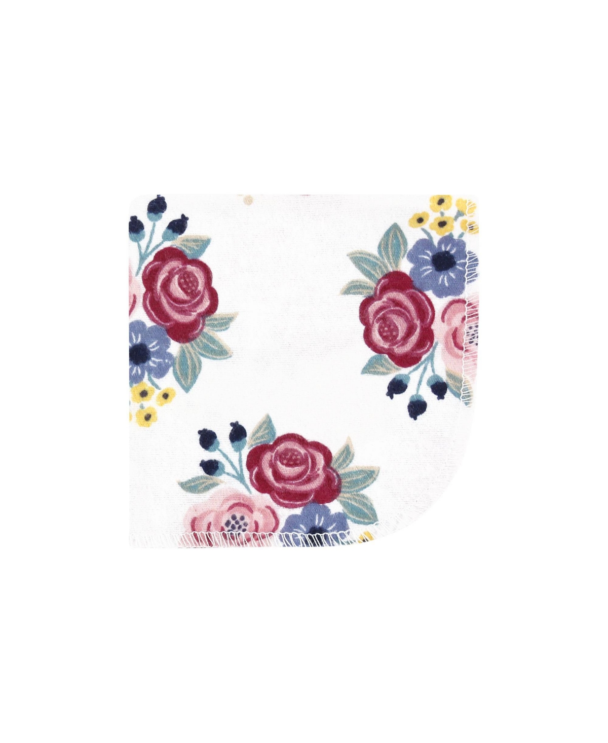 Hudson Baby Infant Girl Flannel Washcloths, Eucalyptus 10Pk, One