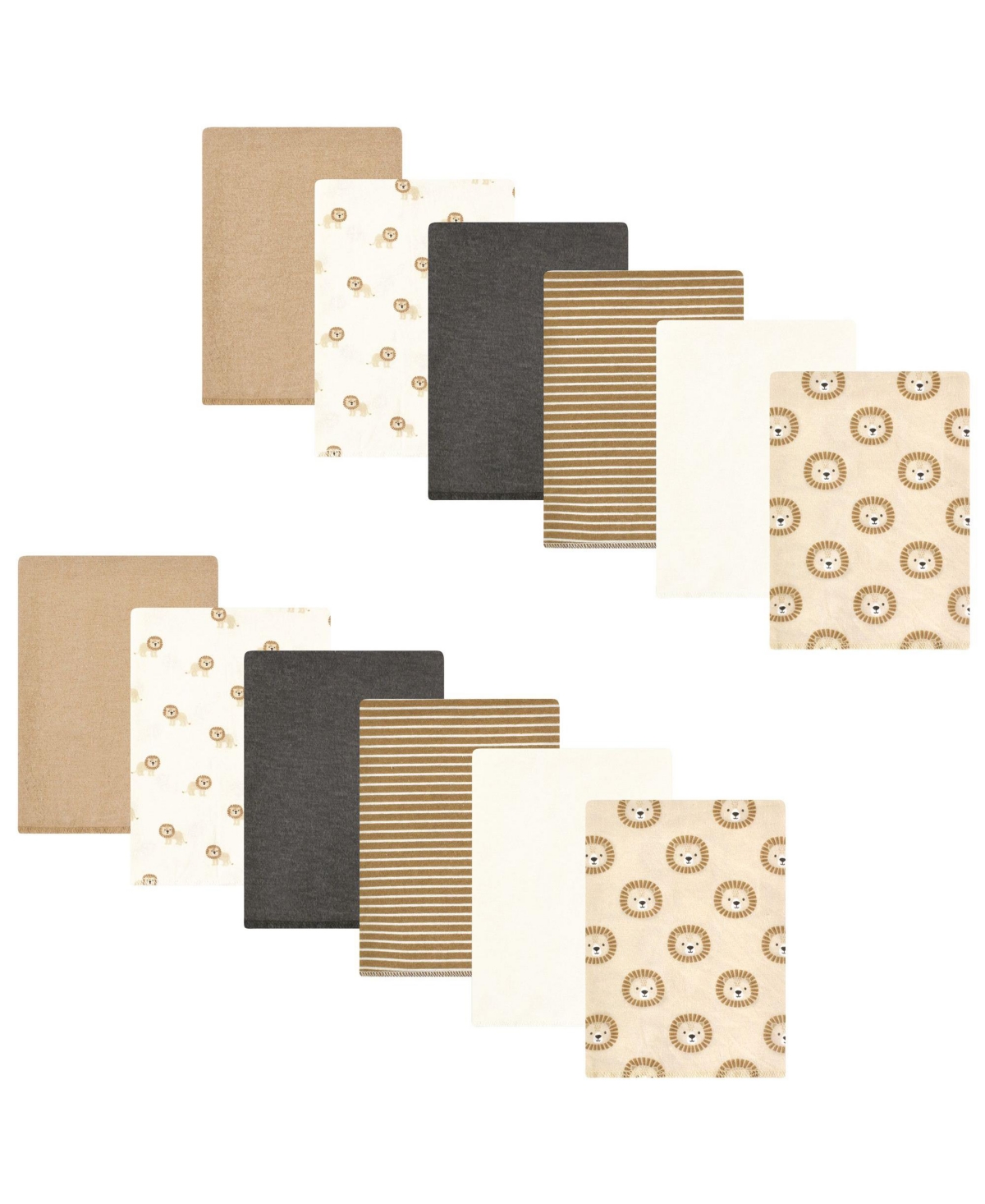 Hudson Baby Unisex 12-Count Flannel Burp Cloths (Cotton/Poly Blend)