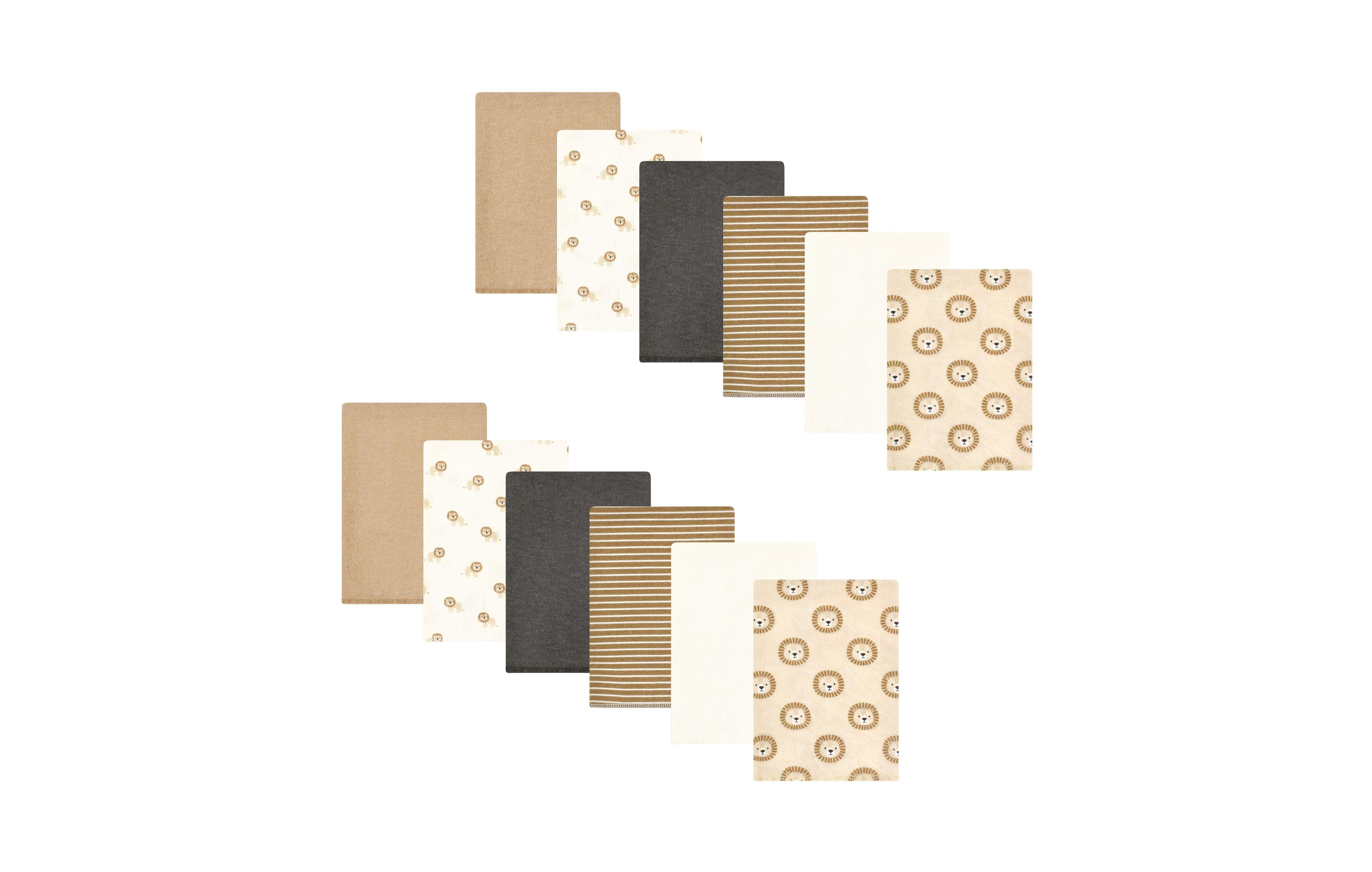 Hudson Baby Unisex 12-Count Flannel Burp Cloths (Cotton/Poly Blend)