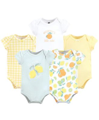 Hudson Baby Baby Girls Hudson Essential 5-Piece Cotton Bodysuit Set - Citrus mint 31$