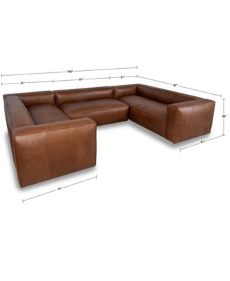 Amalfy 139" Leather 3-piece sectional