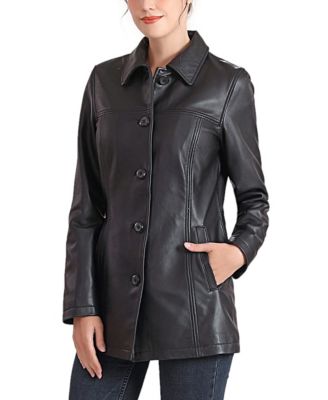 Women's Evie Leather Car Coat